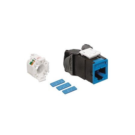 Leviton 1-Port Mod Jack 110 8W8P Utp, T568A/B Cat6 Quickport, Atlas-X1 Blue 61UJK-RL6